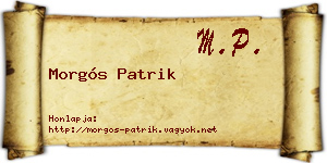Morgós Patrik névjegykártya